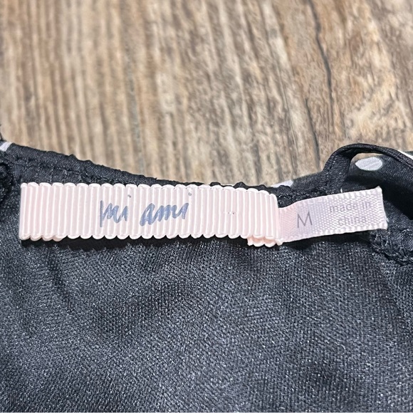 Francesca's Mi Ami Dress Black & White Polka Dots Midi Dress Ruffled Hem Size M - Picture 10 of 15